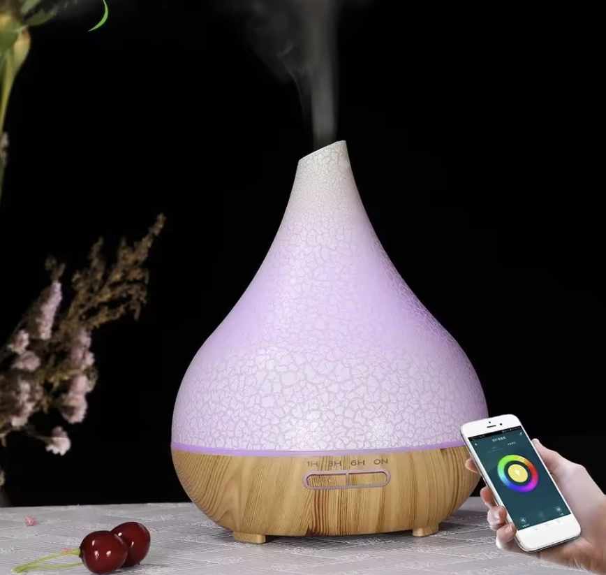 Diffuseur & humidificateur connecté - huiles essentielles & lumière LED