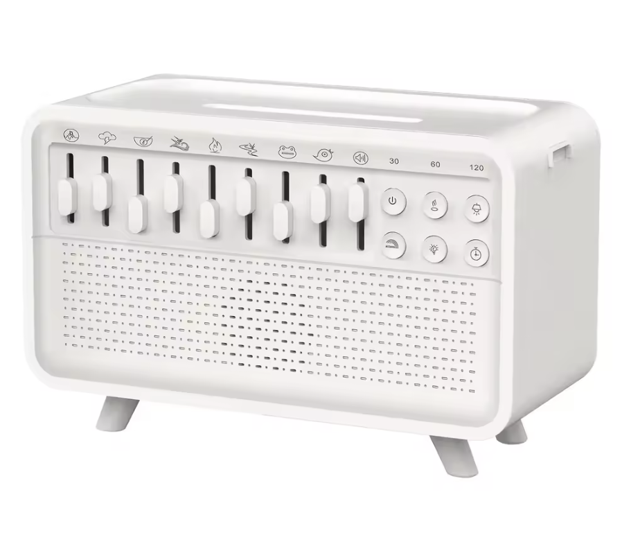 Diffuseur d’Arômes & Humidificateur 3-en-1 – Bruit Blanc, Veilleuse & Haut-Parleur Bluetooth