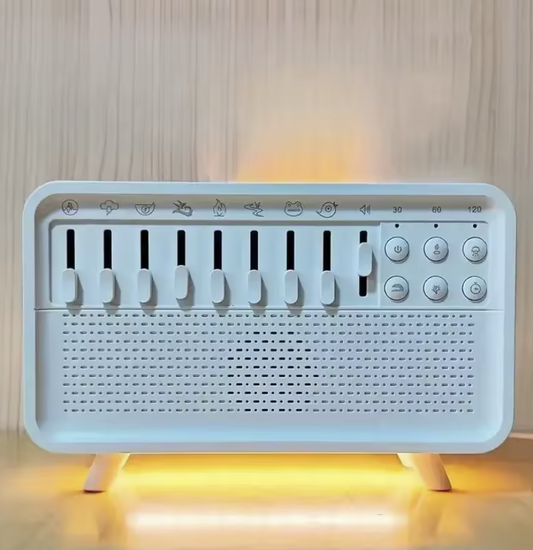 Diffuseur d’Arômes & Humidificateur 3-en-1 – Bruit Blanc, Veilleuse & Haut-Parleur Bluetooth