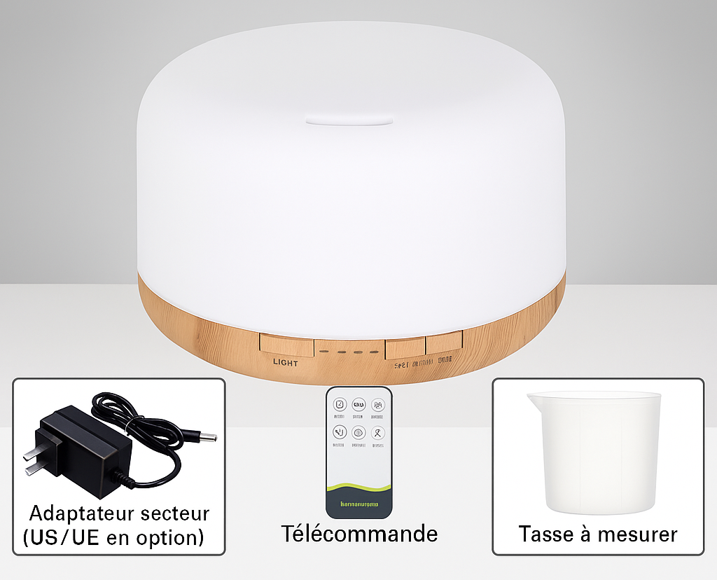 Diffuseur d’huiles essentielles à ultrasons avec télécommande